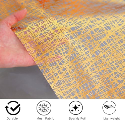 Snowkingdom 2 Pcs Gold Table Runner 11x 108 Inch Thin Mesh Sparkle Glitter Metallic Golden Lines Runner Gold Table Decorations for Wedding Birthday Party, Bridal Shower, Baby Shower, Christmas - Image 4