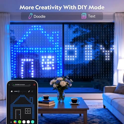 JMEXSUSS 400 LED Smart Curtain Lights for Halloween and DIY Fun, 6.5x6.5 ft - Image 4