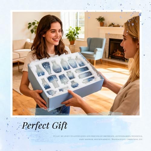 Der Rose 32pcs Blue Bud Vases in Bulk Small Vases for Home Office Decor - Image 2