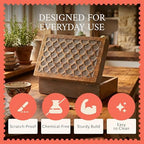Mela Artisans Scallop Wood Box - Grey Burnt, XL - Image 3