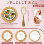 Pink Table Runner Placemat Napkin Rings Pillow Covers 4 Sets - Image 3