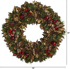 Nearly Natural 15in. Holiday Artificial Wreath with Pine Cones and Ornaments - Image 2