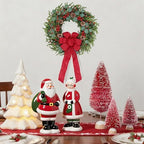 zjlmit Artificial Christmas Wreath 24Inch Christmas Wreaths for Front Door Norfolk Pine Wreath with Eucalyptus Leaves Red Berries Pine Cones Red Bow for Wall Indoor Outdoor Winter Xmas Decoration - Image 6