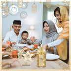 8 Pcs Eid al Adha Decorations Ramadan Tabletop Ornaments 3D LED Eid al Adha Lanterns Ramadan Mubarak Handmade Wooden Moon Star Lights Decorations for Home Party Supplies(Elegant Style) - Image 4
