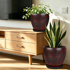 Ceramic Plant Pots With Saucer & Drainage Hole, 10 inch Indoor Flower Pots - Image 2