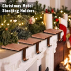 Stocking Holders for Mantle - Set 4, Weighted Metal - Christmas Stocking Holder, Stocking Hangers with Non-Slip Protective Pad, Stocking Hangers for Mantel | TV Stand | Staircase | Dresser - Image 2