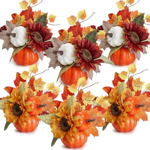 6 Pcs Fall Centerpieces for Table - Fall Table Decorations by TOBILU