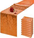 10 Packs 12 x 72 inches Orange Sequin Table Runner by VHH