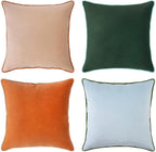 MONDAY MOOSE Decorative Throw Pillow Covers Cushion Cases, Set of 4 Soft Velvet Modern Double-Sided Designs, Mix and Match for Home Decor, Pillow Inserts Not Included (22x22 inch, Orange/Green) by MondayMoose