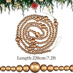 Bucherry 4 Pcs Christmas Wood Bead Garland 28.8 Feet, Gold - Image 2