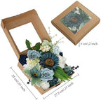 Idyllic Blue Artificial Flower Box, Wedding Table Centerpiece, Party Decoration Floral Arrangement in Box, Ready-to-Use Home Decor - Image 2