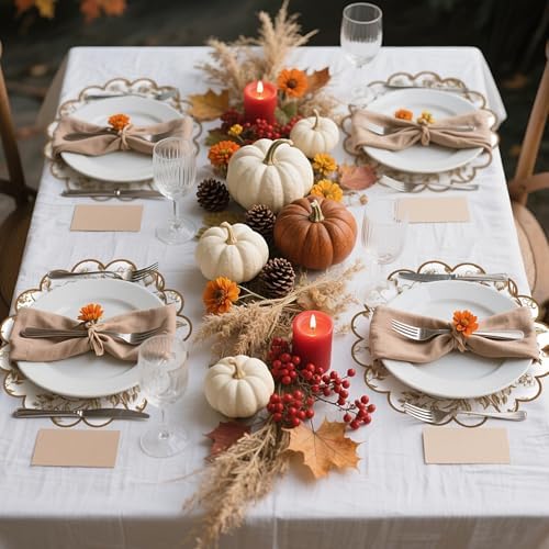 100 Pcs Brown Floral Paper Placemats with Scalloped Edges 15 Inch Chinoiserie Paper Table Mats Vintage Floral Place Mats for Dining Parties Weddings Holidays Table Decorations - Image 6