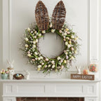 Suncalla 14.5 Inch Easter Grapevine Bunny Ears Wreath Accessory with Iron Wire Rattan Wreath Decoration Bunny Ears Decor Accessories Bendable for Front Door Easter Farmhouse Wreaths Accessories - Image 4