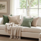 MIULEE Euro Sham Decorative Throw Pillow Covers 24x24 Sage Green Corduroy - Image 3
