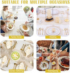 Set of 18 Round Placemats Gold, Heat-Resistant PVC Table Mats with Luxury Metallic Glossy Finish for Thanksgiving Christmas Wedding Party Decor, Easy to Clean - Image 7