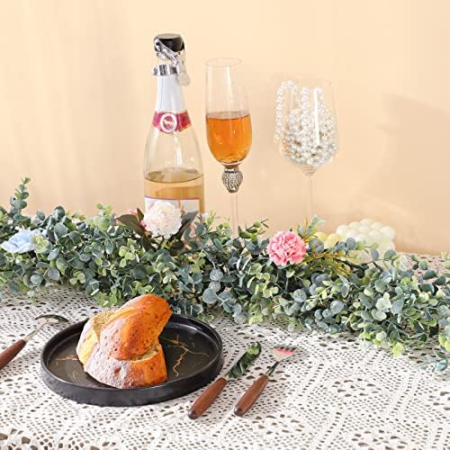 20 Pcs 5.9ft Artificial Eucalyptus Garland Greenery Eucalyptus Leaves Vines Faux Silk Silver Dollar Eucalyptus Vines Plants for Wedding Party Tables Centerpieces Backdrop Arch Wall (Stylish Style) - Image 4