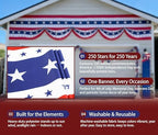 25ft 4th of July Decorations American Flag Bunting Patriotic Door Decor Outdoor Porch for Memorial Day 250th Independence（1 Pack) - Image 3