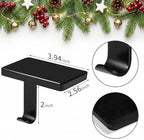 Black Metal Stocking Holders for Mantel, Set of 6 – Heavy Duty Christmas Mantle Hooks with Non-Slip Pads, Perfect for Holiday Decorations on Fireplace, TV Stand & Staircase - Image 2