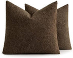 MIULEE 26x26 Decorative Euro Sham Boucle Couch Pillow Covers Brown - Image 6