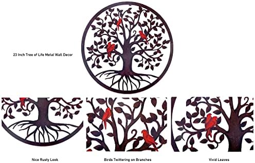 CHINDEUISYUT 23 Inches Large Metal Tree of Life Wall Art Wall Decor - Image 3