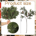 Wavwavw 12 Pcs Greenery Christmas Artificial Cedar Pine Stems, 25.5 Inch - Image 2