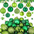 Lunmon 64 Pcs St. Patrick's Day Ball Ornaments Glitter Matt Lime Green Assorted Plastic Irish St. Patrick's Day Decoration for Xmas Tree & Party Supplies by Lunmon