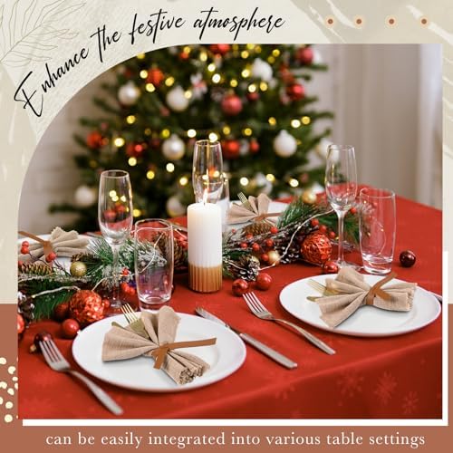 LemonRoad 50 Pcs Brown Leather Napkin Ring for Fall Thanksgiving Party - Image 4