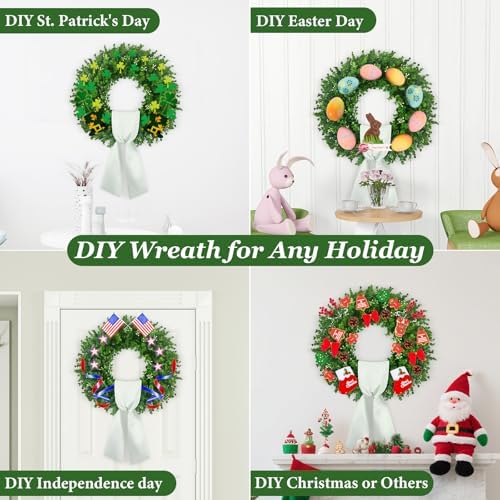 24'' Boxwood Wreaths Front Door, Foldable Green Wreath with a Sash - Image 6