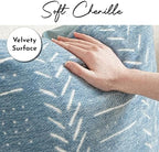 BlissBlush Coastal Blue Lumbar Pillow Cover 14x36 for Bed, Accent Long Lumbar Pillow Cover for Bedroom, Soft Woven Chenille Textured Farmhouse Boho Decorative Cushion Cover - Image 2