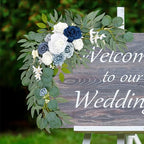 Wedding Arch Flowers (Pack of 2), Artificial Dusty Blue Flowers Faux Flower Swag Welcome Sign Floral Arrangements for Wedding Ceremony Reception Party Home Decor - Image 4