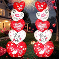 Fourluoo 2 Pcs 5.3ft Valentines Day Inflatable Heart Outdoor Yard Decoration Blow up Heart Yard Decor with LED Lights Romantic Sweet Hearts for Valentine's Day Party Indoor Garden Lawn Porch Decor by Fourluoo