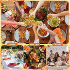 LemonRoad 36 Pcs Cloth Napkins and Napkin Ring Holders, Reusable Fabric for Table Decor Banquet Holiday Dinner Party Supply(Orange,White, Burgundy, Coffee,Fall) - Image 6