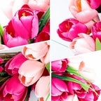 Yawwind Valentines Day Wreaths for Front Door 20 Inch Valentine Door Wreath Valentine's Wreaths Tulip Wreath with Red Pink Artificial Tulip Flowers for Holiday Outside Indoor Window Wall - Image 4