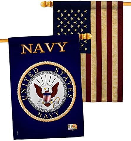 Navy House Flag - Pack Armed Forces USN Seabee United State American Military Veteran Retire Official USA Vintage Applique - Decoration Banner Small Garden Yard Gift Double-Sided Made In 28 X 40 by Breeze+Decor