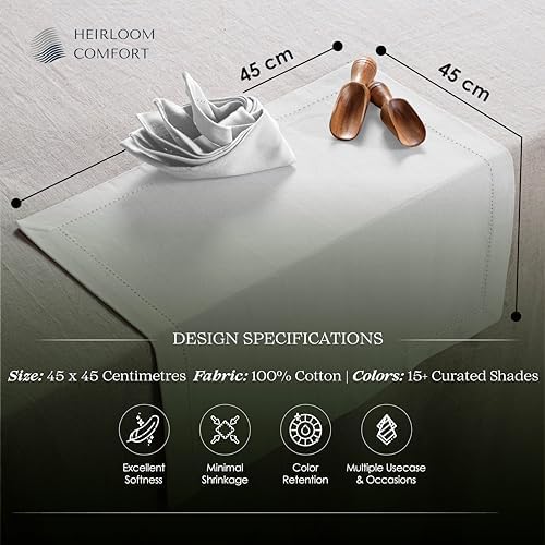 White Cloth Napkins 18x18 Inch - 12 Pack - 100% Cotton, Absorbent, Soft, Washable, Reusable - Hemstitch Mitered Edges - Perfect for Weddings, Baby Showers, Holiday, Formal Events - Image 2