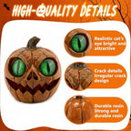Halloween Pumpkin Decor Spooky Pumpkin Figurine Resin Statue, Green - Image 3
