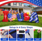 8FT 4th of July Inflatables Outdoor Decorations, LED Lighted ILOVEUSA Patriotic Inflatable Yard Lawn Decor, 210T Fabric Independence Day Holiday Party Garden for America 250th - Image 5