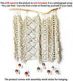kiido Large Macrame Wall Hanging, Hand Woven Bohemian Tapestry, BoHo Wall Decor [With 2 Assemble Wooden Sticks] -Ethereal - Image 2