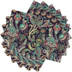 Boho Placemats, Geometric Ethnic Style Beautiful Floral Traditional Patterns, Kitchen Dining Room Non-Slip Insulated Decor, Set of 6,12x18 Inches by AuiMzoo
