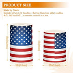 ALAZA US American Flag Independence Day 4th of July Flickering Flameless Candles Battery Operated with Remote Timer,Tea Light Candles LED Pillar Votive Candles Set of 2 for Outdoor Indoor Decorations - Image 3