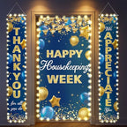 3 Pcs Lighted Happy Housekeeping Week Hanging Banner with LED Lights by Preboun
