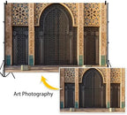 Leowefowa Moroccan Palace Door Photoshoot Backdrop 18x7ft Vinyl Middle Eastern Architecture Party Decorations Banner for Birthday Holiday Photography Portrait Photo Booth Props - Image 6
