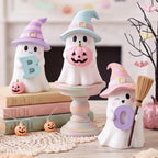 3 Pcs Pastel Halloween Ghost Figurines 4" Resin Halloween Decor - Image 6