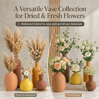 Ceramic Vase Set of 5, Neutral Modern Farmhouse Decorative Vases - Image 6