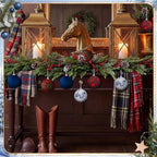 12 Pcs Chinoiserie Tartan Christmas Decor Hanging Ornaments - Image 5