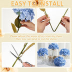 4 Sets Hydrangea Mason Jar Centerpiece with LED Lights for Wedding - Image 3