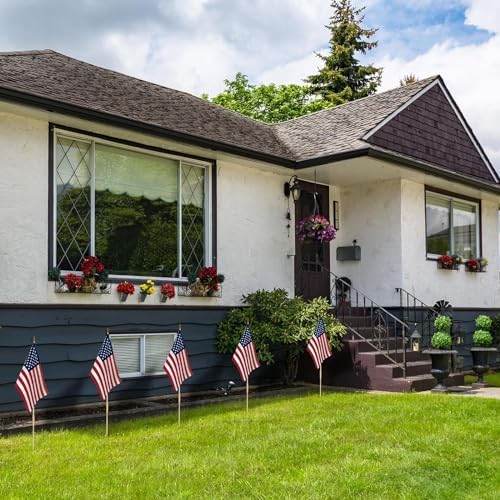 24 Pack 12x18 Inch American Flags For outside, US Flags with Kid-Safe Spear Top, Pluggable ground Multi-Purpose wood Flagpole , Patriotic Decorations, Memorial Day, 4th of July decorations,Independence Day Patriotic Holiday Yard Garden Flags - Image 6