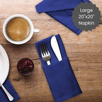 Cotton Clinic Cloth Dinner Napkins - Perfect Everyday Use Table Napkins - Soft Durable Washable - Ideal for Party Wedding Christmas Easter - Set of 12-20x20 inches Navy Blue Napkins - Image 4