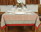 80x120 Inches Rectangle Hand Block Printed Cotton Tablecloth, Red Black Floral Table Cloths Washable, Indian Table Linen for Halloween Christmas Outdoor Thanksgiving Gifts Home Decor Dinning Outdoor - Image 4