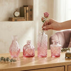 CUCUMI 12pcs Bud Vases for Centerpieces, Pink Glass Vase Set - Image 5